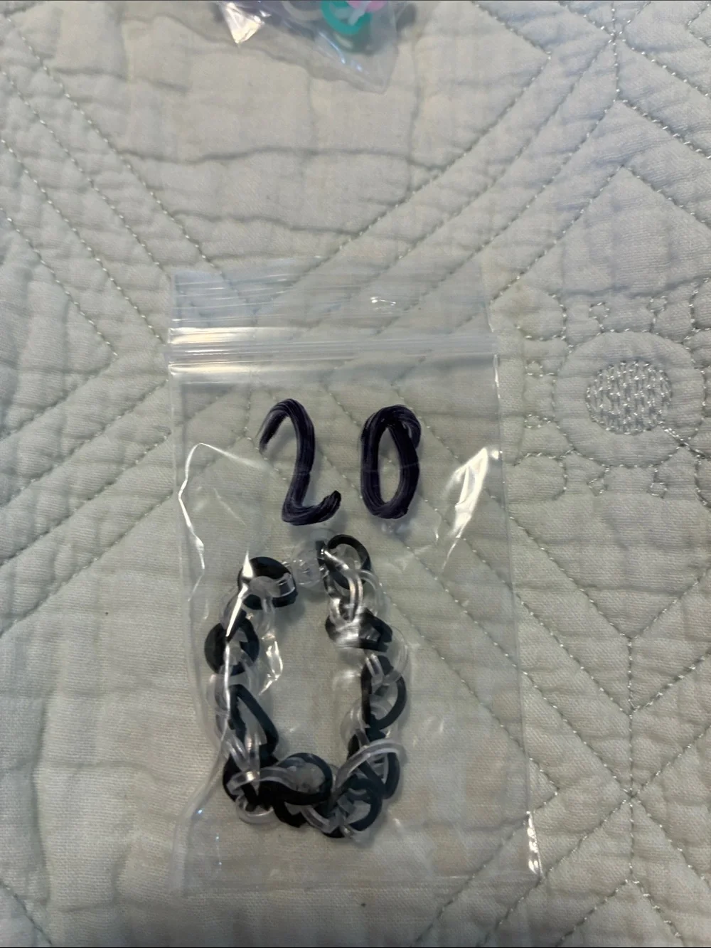 Black and Clear Rubber Link Bracelet